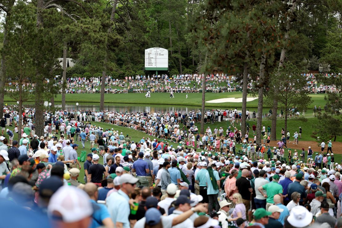 A general view of the sixth hole during the Par Three contest prior to the 2024 Masters.