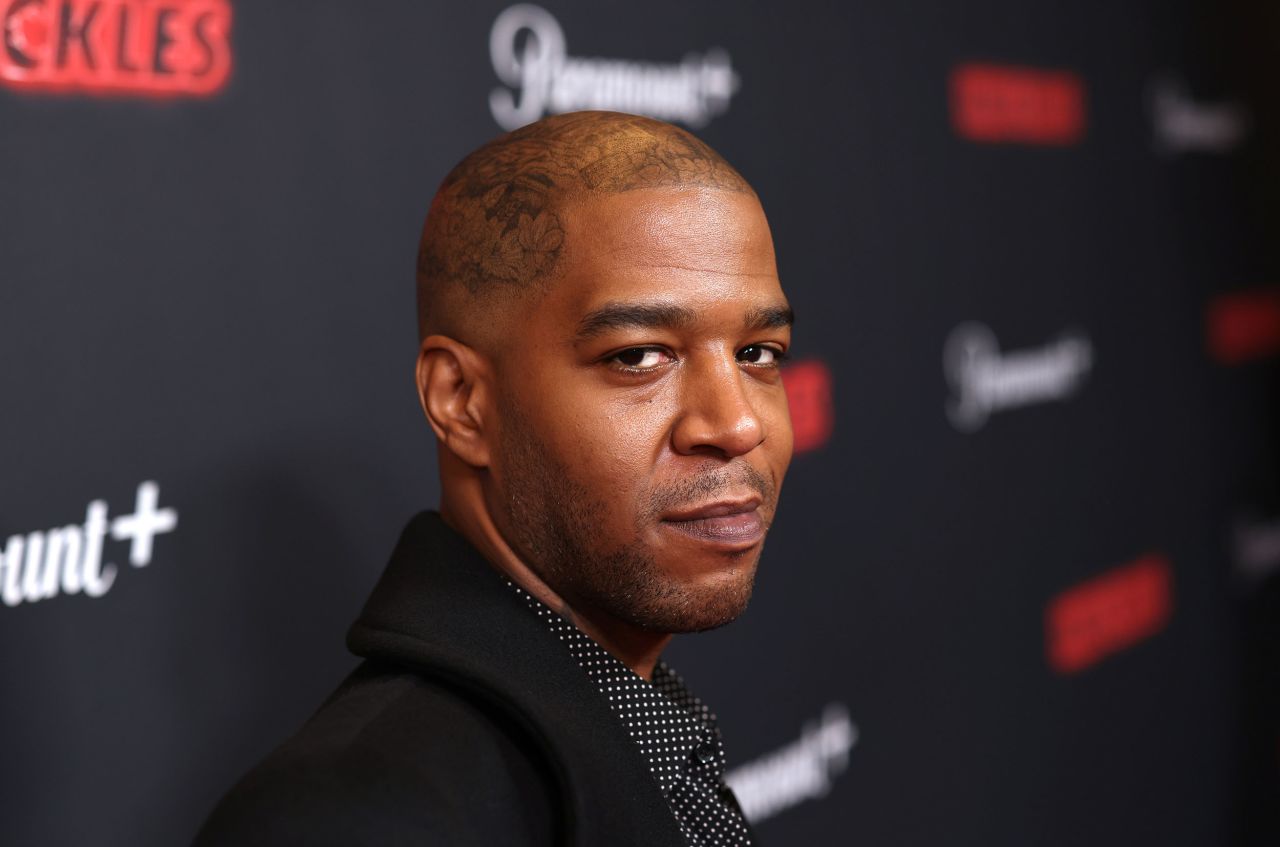 Kid Cudi attends the premiere of "Knuckles" on April 16, 2024, in London, England.
