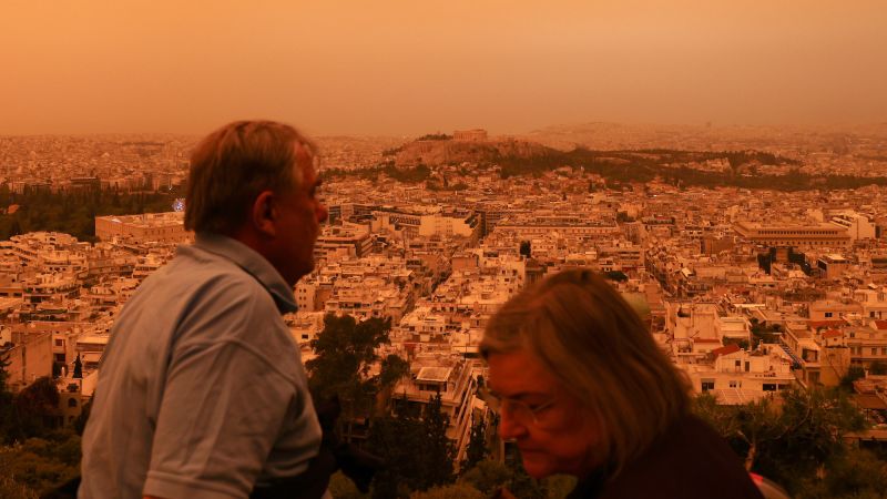 Athens turns orange, Helsinki goes white as Europe’s weather springs a surprise