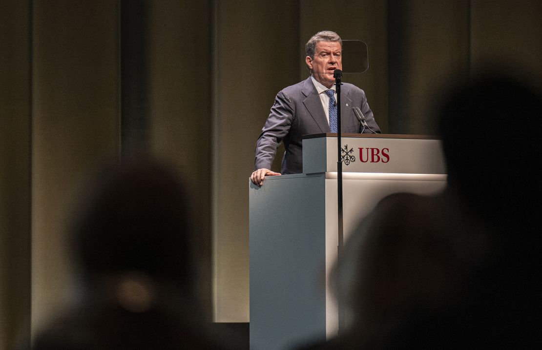 Colm Kelleher, UBS chairman, at the bank's annual shareholder meeting on April 24, 2024.