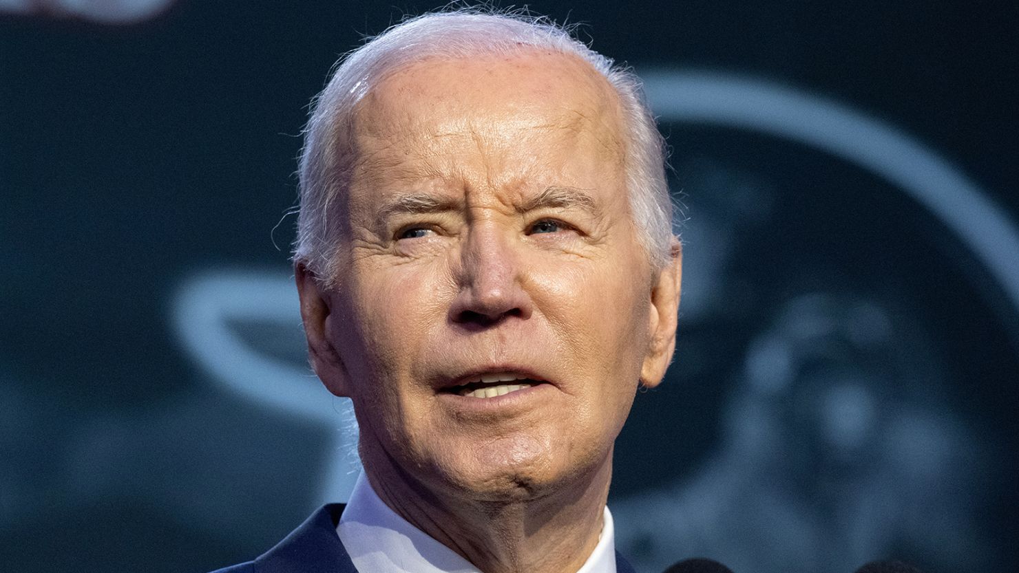 US President Joe Biden speaks during the North America's Building Trades Unions 2024 Legislative Conference in Washington, DC, on Wednesday, April 24, 2024.
