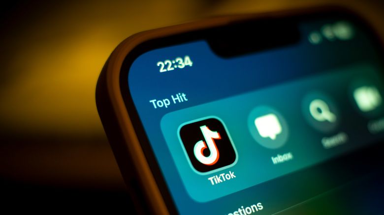 The TikTok app is seen on an iPhone in this photo illustration.