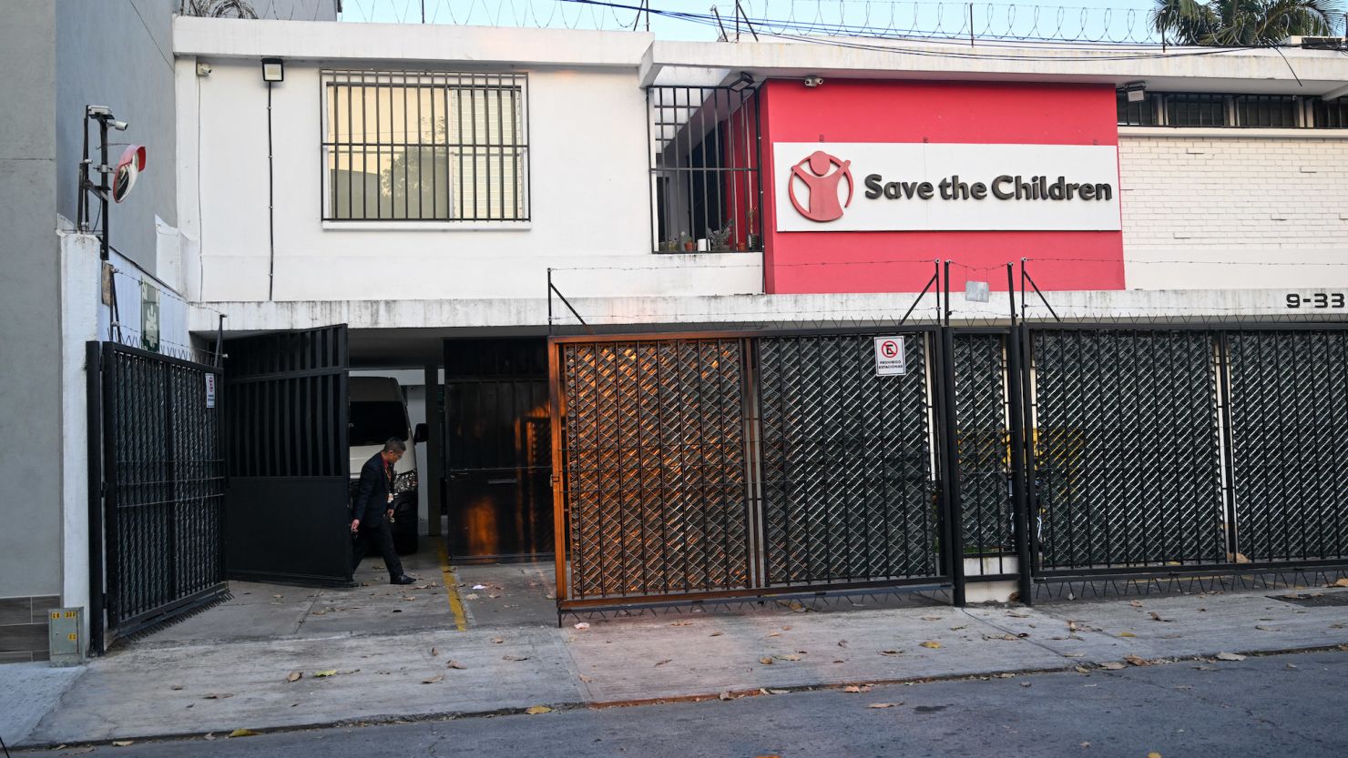 A view of the offices of NGO Save the Children during a raid in Guatemala City on April 25, 2024.