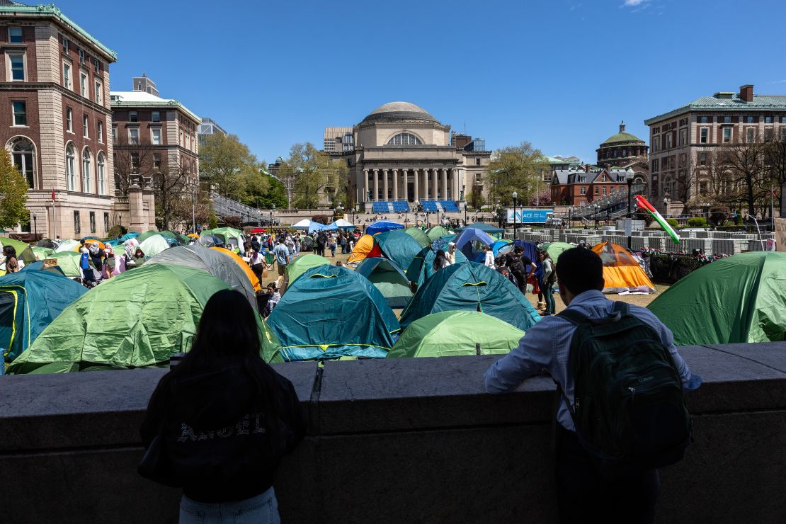 Student protesters occupy the West Lawn of Columbia University.