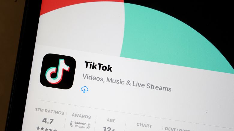 In this photo illustration, the TikTok app is displayed on an iPhone screen on April 24, 2024 in Miami, Florida.