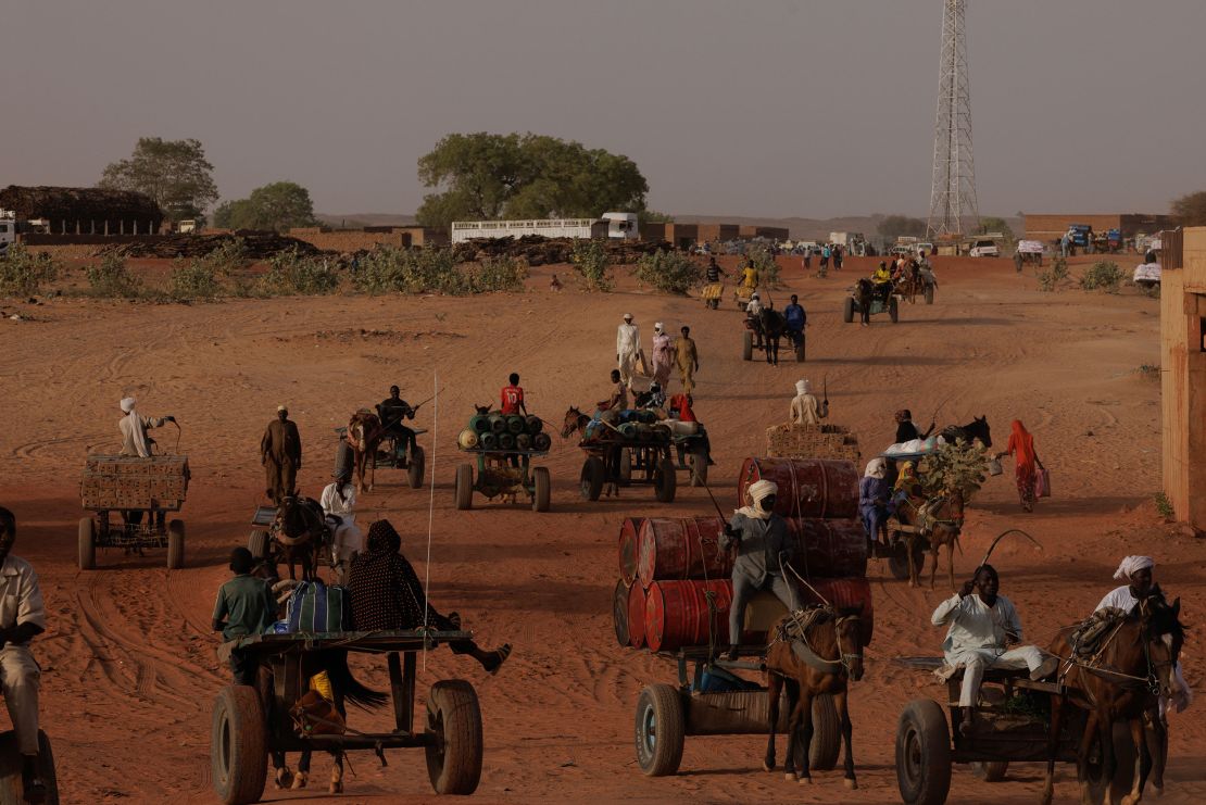 The border between Sudan and Chad is shown on April 25. More than 8.7 million people have been displaced by the war between the Sudanese army and the paramilitary RSF, according to the UN.