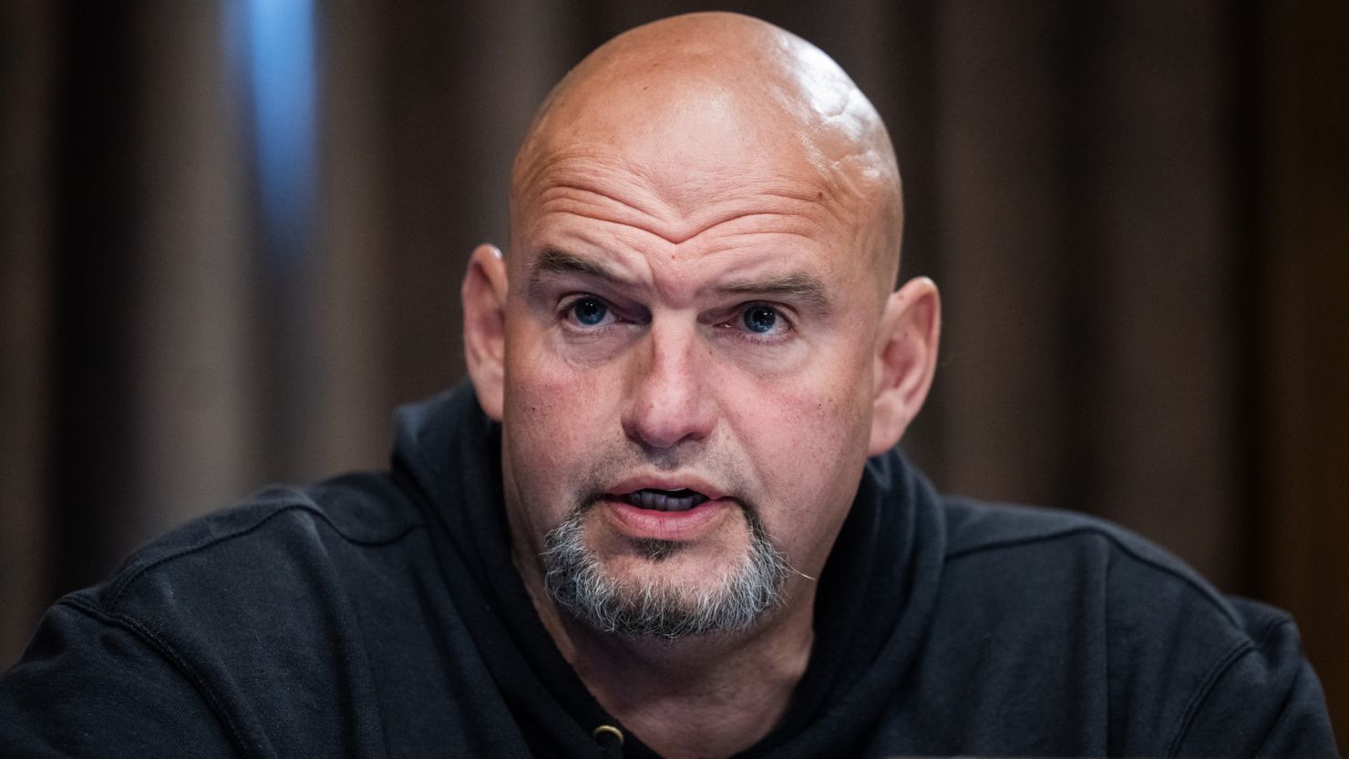 Sen. John Fetterman speaks during the Senate Banking Subcommittee on Housing, Transportation, and Community Development hearing on April 16, 2024.