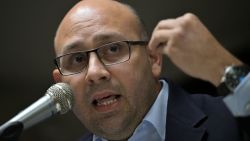 Human rights activist and General Coordinator of the NGO Provea, Oscar Murillo, speaks during a press conference in Caracas on April 30, 2024. A total of 10,085 people were killed by Venezuelan state security forces during the administration of President Nicolás Maduro's government (20132023), according to a report presented Tuesday by the NGO Venezuelan Program for Education Action on Human Rights (Provea). (Photo by Juan BARRETO / AFP) (Photo by JUAN BARRETO/AFP via Getty Images)