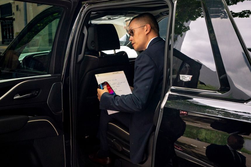 Changpeng Zhao, former chief executive officer of Binance, leaves federal court in Seattle on April 30, 2024. Zhao was ordered to spend four months in prison for failures that allowed cybercriminals and terrorist groups to freely trade on the world's largest cryptocurrency exchange.