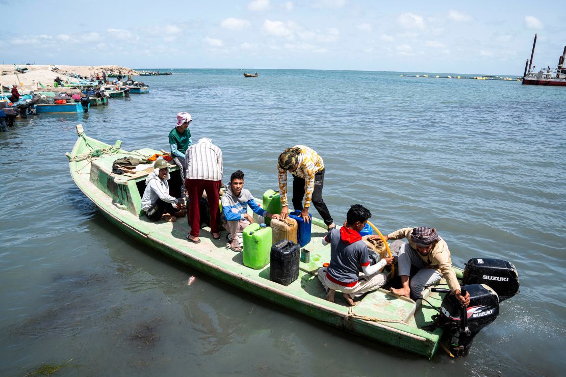 Fishermen on Lake Bardawil in north Sinai, Egypt on April 27, 2024.