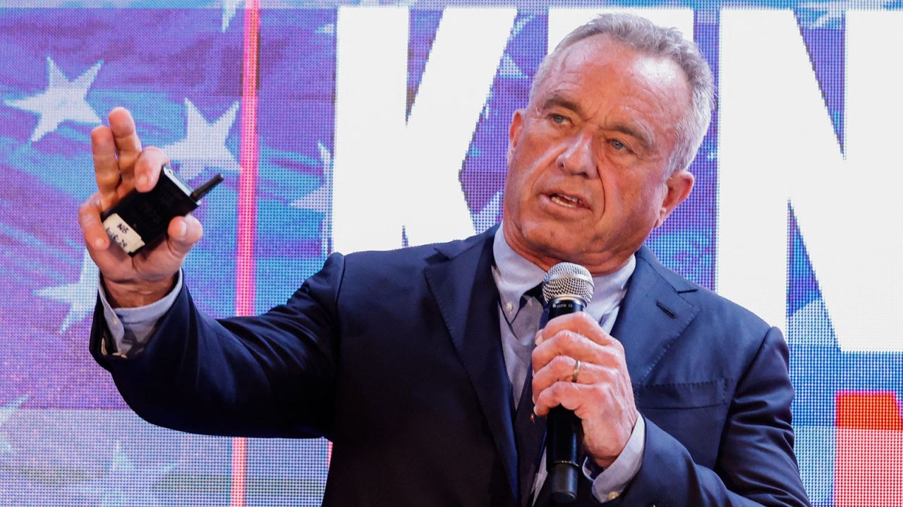 Independent presidential candidate Robert F. Kennedy Jr. speak at a press conference in the Brooklyn borough of New York, on May 1, 2024. (Photo by Kena Betancur / AFP) (Photo by KENA BETANCUR/AFP via Getty Images)