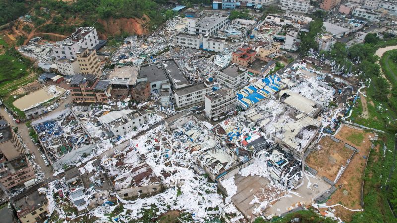 Guangzhou, China: A tornado kills at least 5 people and injures 33 others in a Chinese city as the region battles deadly floods.