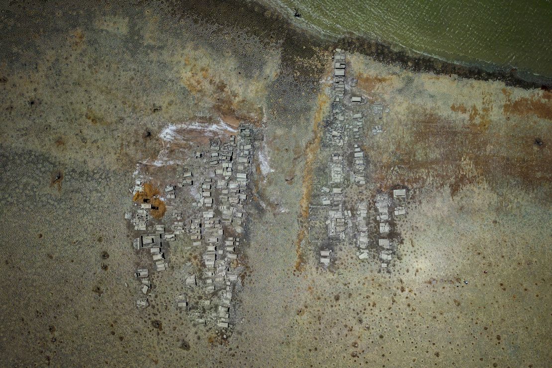 An aerial view of the cemetery.