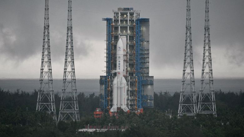 The Long March 5 rocket carrying the Chang'e-6 mission lunar prob launched from the Wenchang Space Launch Centre in southern China's Hainan Province on May 3, 2024.