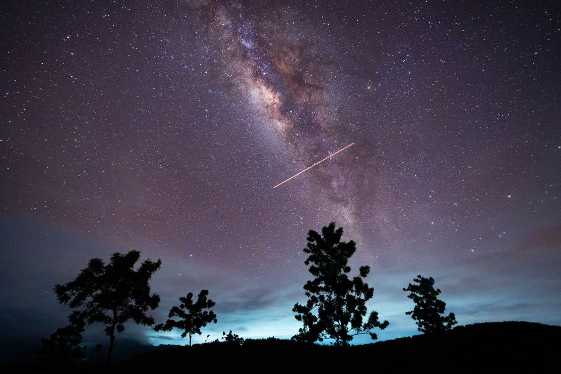 The Eta Aquariid meteor shower can be seen over Ratnapura, Sri Lanka, on May 5, 2024.