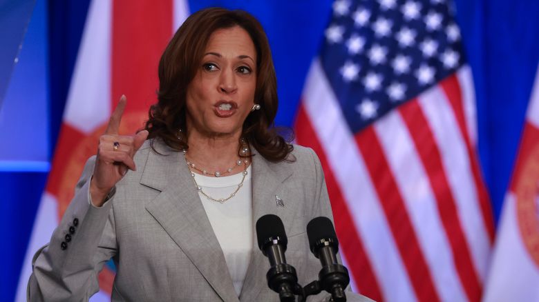 Vice President Kamala Harris speaks about Florida’s new 6-week abortion ban during an even the Prime Osborn Convention Center on May 1, 2024 in Jacksonville, Florida.