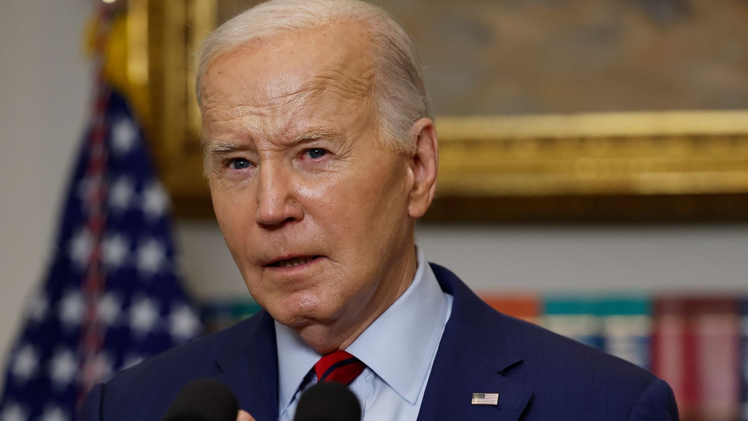 President Joe Biden speaks from the White House in Washington, DC, on May 2, 2024.