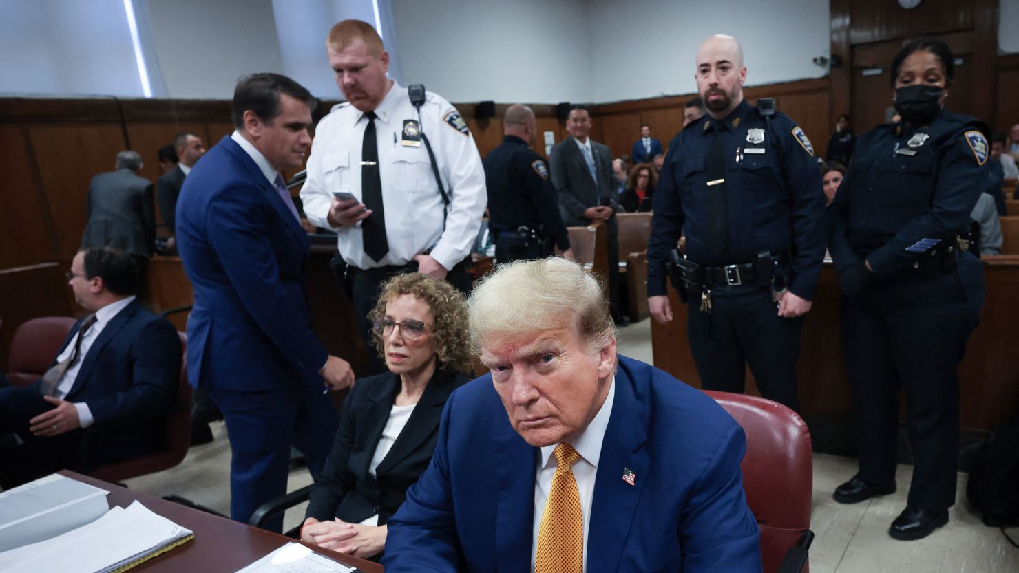 Former President Donald Trump attends his trial in New York for allegedly covering up hush money payments on May 7, 2024.