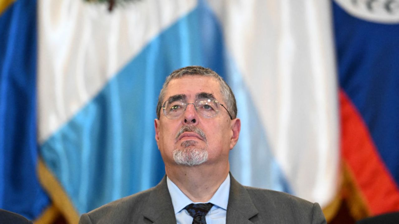 Guatemala's President Bernardo Arevalo looks on during the Los Angeles Declaration on Migration and Protection ministerial meeting in Guatemala City on May 7, 2024. US top diplomat Antony Blinken is in Guatemala for regional talks on migration, as the two nations continue to deepen ties over the issue. Washington has been wooing the poor Central American nation's new administration as a partner on migration, with presidents Joe Biden and Bernardo Arevalo meeting in March. (Photo by JOHAN ORDONEZ / AFP) (Photo by JOHAN ORDONEZ/AFP via Getty Images)