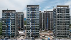 This picture shows residential buildings under construction by Chinese real estate developer Vanke in Hangzhou, in eastern China's Zhejiang province on May 9, 2024. (Photo by AFP) / China OUT (Photo by STR/AFP via Getty Images)