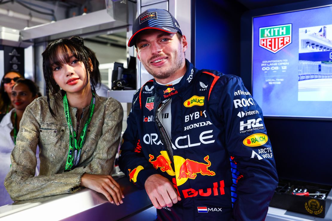 Lisa from Blackpink and Max Verstappen seen before the Miami Grand Prix.