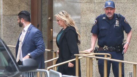 Stormy Daniels leaves Manhattan Criminal Court after testifying at former US President Donald Trump's trial for allegedly covering up hush money payments linked to extramarital affairs, in New York City, on May 9, 2024.