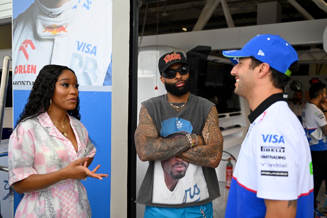 Odell Beckham Jr and Keke Palmer chat with Daniel Ricciardo on May 5.