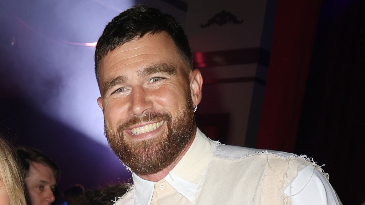 Travis Kelce attends American Express Presents CARBONE BEACH on Sunday, May 05, 2024 in Miami Beach, Florida.