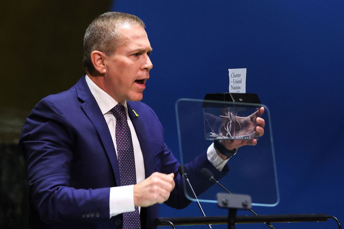 Israeli Ambassador to the United Nations Gilad Erdan at the UN headquarters in New York City on May 10, 2024.