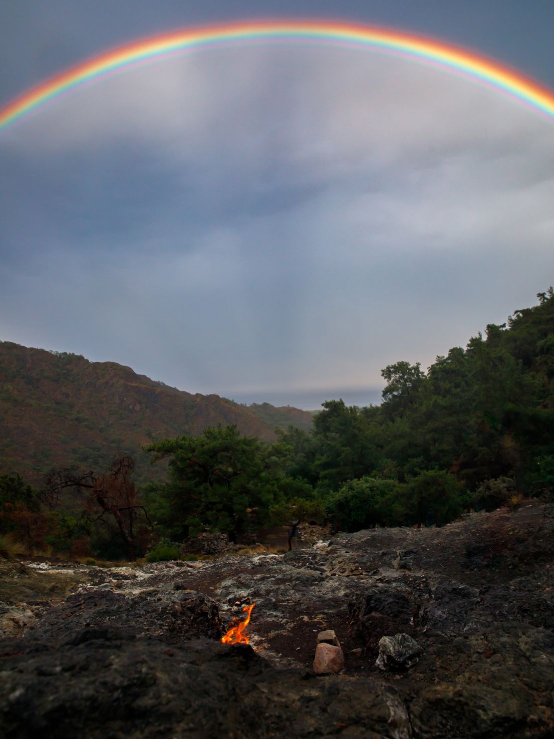 The flaming rocks are part of a protected cultural area.