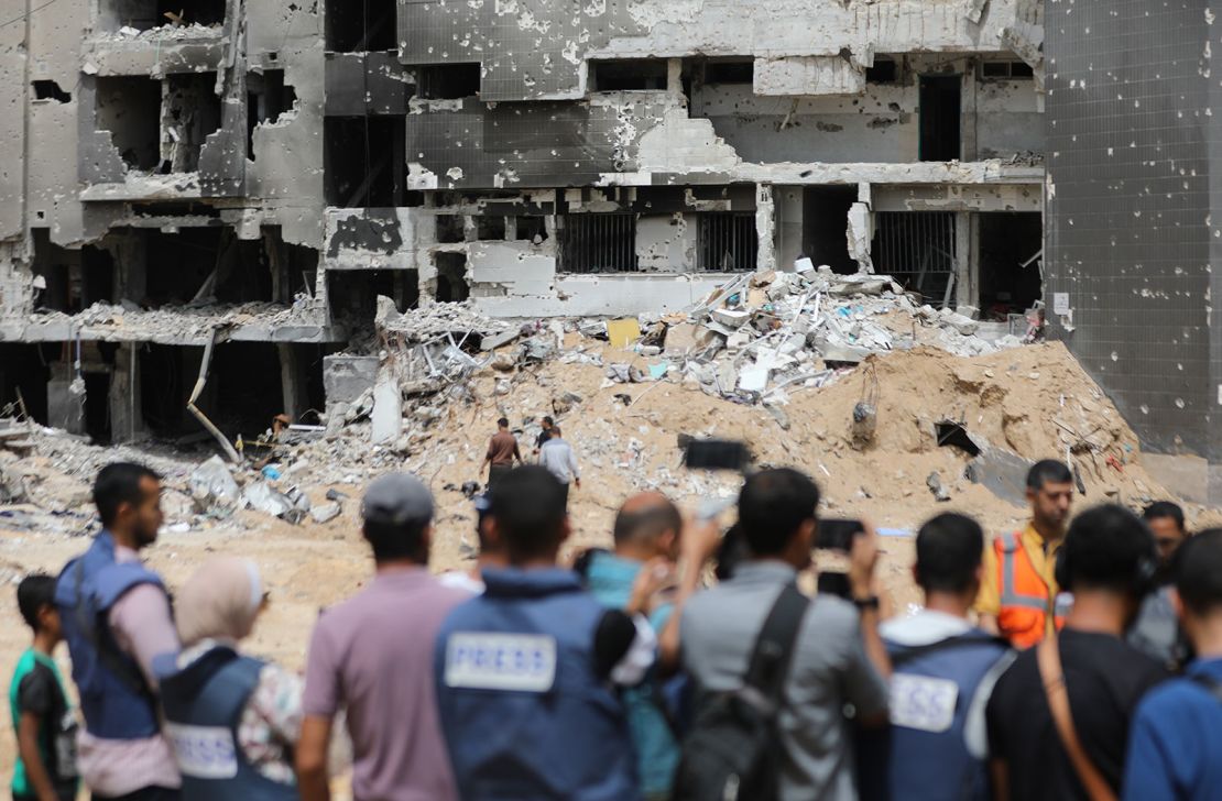 The Shiva Hospital, pictured here, was raided by the Israeli army, after number of mass graves found in the hospital in Gaza City, Gaza on May 11, 2024.