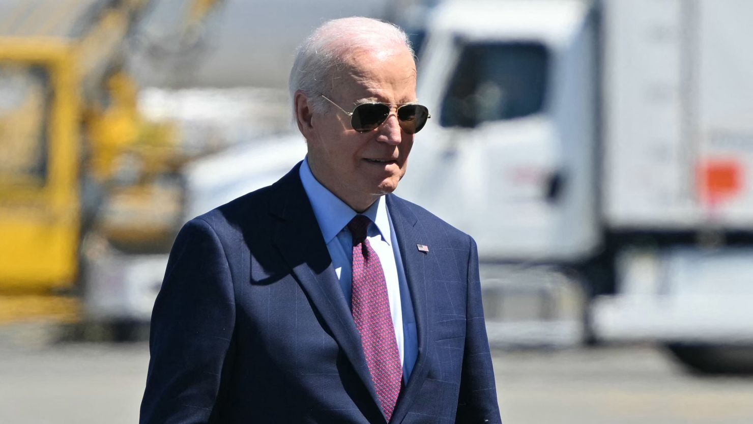 President Joe Biden makes his way to Air Force One before departing from Seattle-Tacoma International Airport on May 11, 2024.