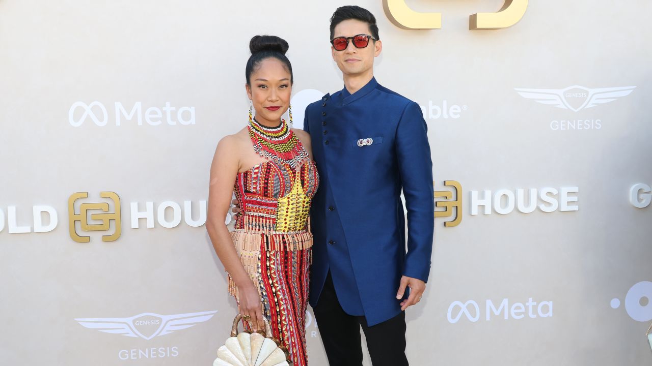 (L-R) Shelby Rabara and Harry Shum Jr. attend Gold House Hosts 2024 Gold Gala at The Music Center on May 11, 2024 in Los Angeles, California.