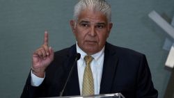 Panama's President-elect Jose Raul Mulino speaks during the presentation of the cabinet in Panama City on May 16, 2024. Mulino, the 64-year old conservative lawyer and protege of graft-convicted former president Ricardo Martinelli, will assume next July 1, 2024. (Photo by MARTIN BERNETTI / AFP) (Photo by MARTIN BERNETTI/AFP via Getty Images)