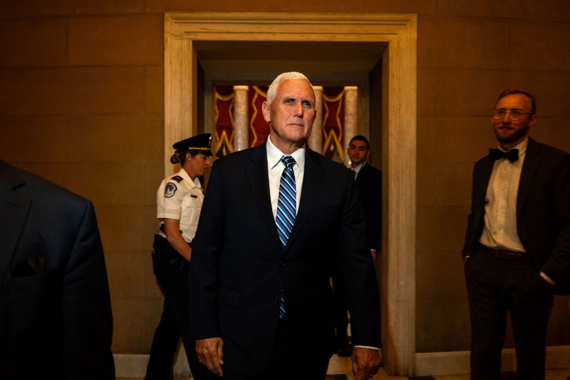 Former Vice President Mike Pence at the US Capitol on May 16, 2024.