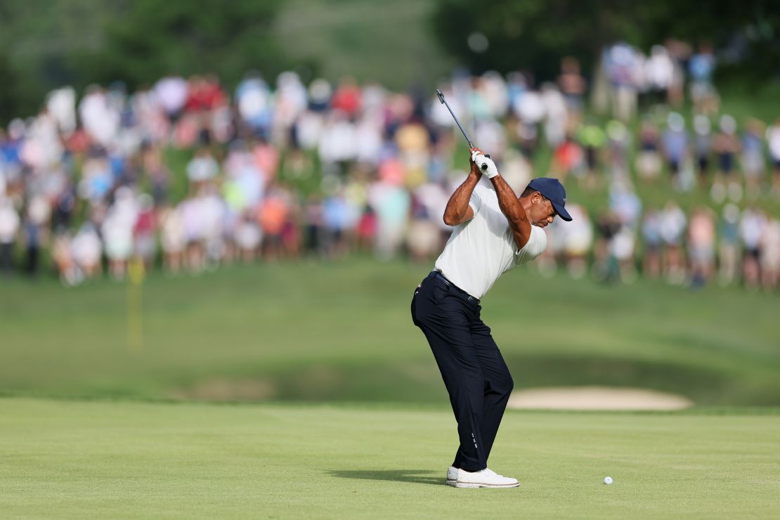 Woods gets in some practice at Valhalla.