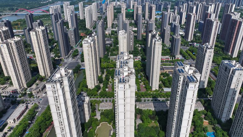 Aerial photo shows commercial residential buildings in Nanjing, East China's Jiangsu province, May 17, 2024.
