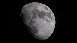 KARS, TURKIYE - MAY 18: A view of moon, appearing in the sky in the evening hours in Kars, Turkey, on May 18, 2024. (Photo by Omer Tarsuslu/Anadolu via Getty Images)