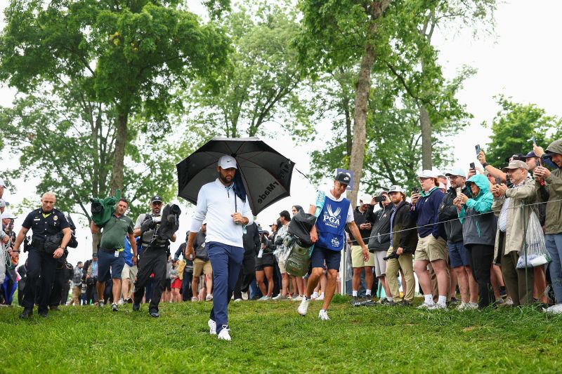 Scheffler was pursued by large crowds throughout his second round.
