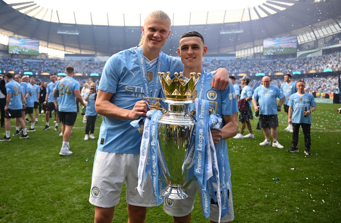 Erling Haaland (left) and Phil Foden (right) have become key parts in Manchester City's success over the last two seasons.