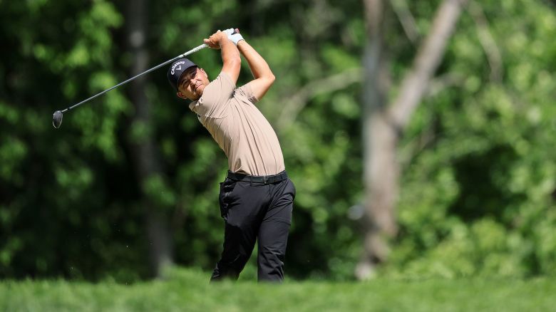 LOUISVILLE, KENTUCKY - MAY 19: Xander Schauffele of the United States plays his shot from the fifth tee during the final round of the 2024 PGA Championship at Valhalla Golf Club on May 19, 2024 in Louisville, Kentucky. (Photo by Andy Lyons/Getty Images)