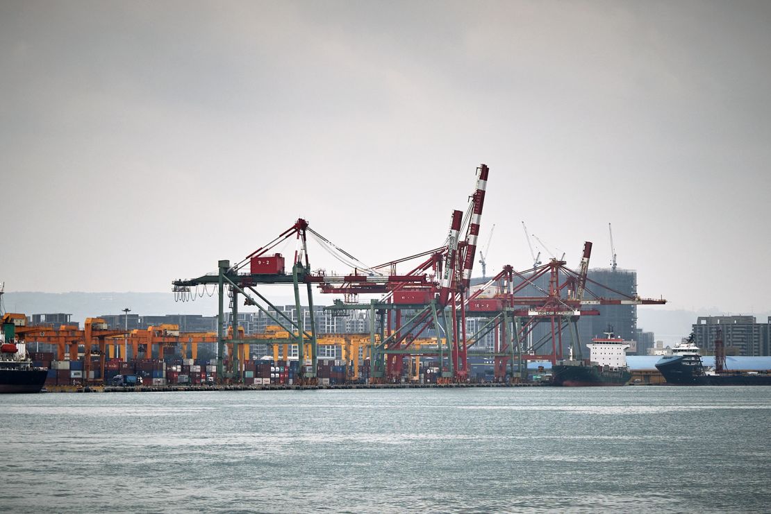 Gantry cranes at the Port of Taichung in Taichung, Taiwan, on Thursday, May 23, 2024.