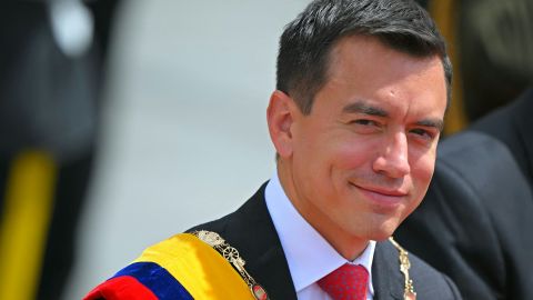 Ecuador's President Daniel Noboa leaves the National Assembly in Quito on May 24, 2024 after presenting his government's first report. (Photo by Rodrigo BUENDIA / AFP) (Photo by RODRIGO BUENDIA/AFP via Getty Images)