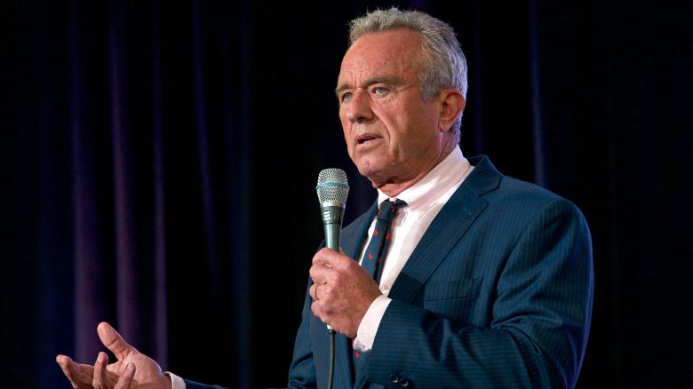 US Independent presidential candidate Robert F. Kennedy Jr. speaks at the Libertarian National Convention at the Washington Hilton in Washington, DC, on May 24, 2024.