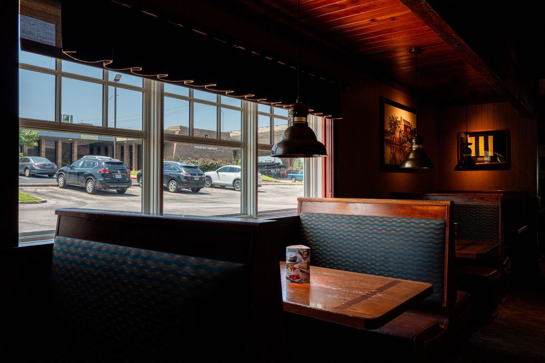 Empty booths fill the interior of a Red Lobster restaurant on May 20, 2024 in Austin, Texas.