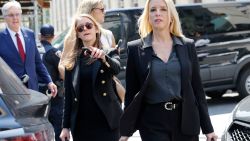 NEW YORK, NEW YORK - MAY 21: Former Florida Attorney General Pam Bondi (R) arrives for a press conference during a break of former U.S. President Donald Trump's hush money trial outside Manhattan Criminal Court on May 21, 2024 in New York City. The defense has rested their case in former President Trump's hush money trial in which he declined to testify in. Judge Juan Merchan says to expect summations and closing arguments in the criminal trial next week. Former U.S. President Trump faces 34 felony counts of falsifying business records in the first of his criminal cases to go to trial.  (Photo by Michael M. Santiago/Getty Images)