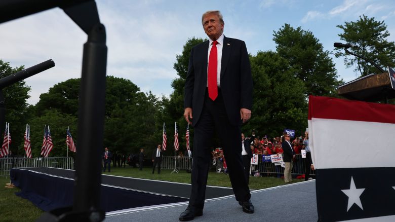 Former President Donald Trump holds a rally in the South Bronx in New York City on May 23, 2024.