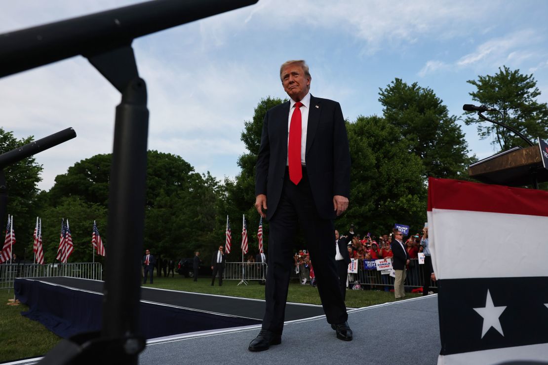 Trump holds a rally in the South Bronx of New York City on May 23, 2024.