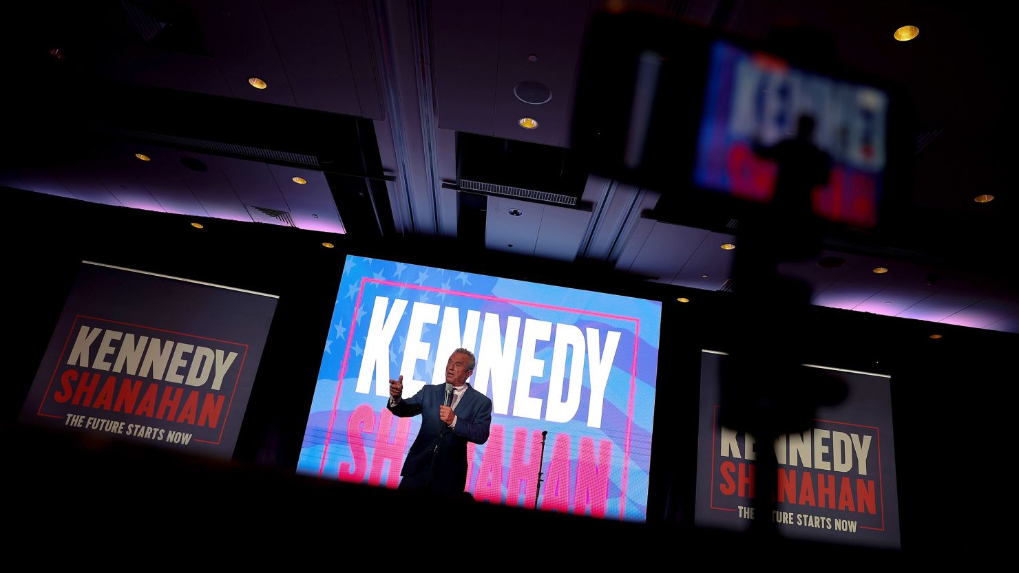 Independent presidential candidate Robert F. Kennedy Jr. speaks at the Libertarian Party national convention in Washington, DC, on May 24, 2024.