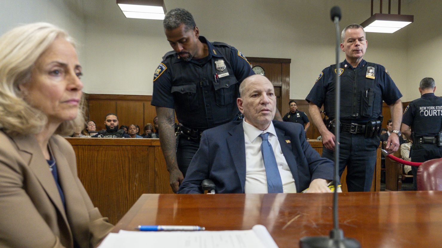 Harvey Weinstein appears in Manhattan Criminal Court for a hearing on May 29, 2024, in New York City.